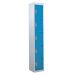 Standard Locker - 5 Compartment - Light Blue Doors - H.1800 W.300 D.450