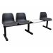 Standard Beam Seating - 3 Seater with Table - Black Seats - H.830 W.510 L.2060 