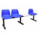 Standard Beam Seating - 3 Seater with Table - Blue Seats - H.830 W.510 L.2060 