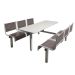 Spectrum Canteen Furniture - 6 Seater Double Entry - Dark Grey Seats - H.790 W.1755 L.1600