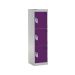Spectrum School Locker - 3 Compartment - Berry Burst Doors - H.1235 W.300 D.450