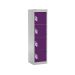 Spectrum School Locker - 4 Compartment - Berry Burst Doors - H.1235 W.300 D.450