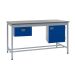 KIT A: Square Tube Workbench - Laminate Top H.840 W.1200 D.750 - Single Drawer & Storage Cupboard - Blue Fronts