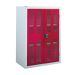 Perforated Cupboard - 2 Shelves - Red Doors - H.1200 W.900 D.460