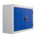 Wall Mounted Perforated Tool Cupboards - Dark Blue Doors - H.570 W.820 D.255