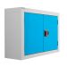 Wall Mounted Perforated Tool Cupboards - Light Blue Doors - H.570 W.820 D.255