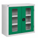 Vision Door Cupboard - Green Doors - 2 Shelves - H.900 W.900 D.460