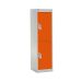 Spectrum School Locker - 2 Compartment - Chilli Pepper Orange Doors - H.1235 W.300 D.450
