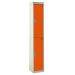 Spectrum Locker - 2 Compartment - Chilli Pepper Orange Doors - H.1800 W.380 D.380