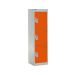 Spectrum School Locker - 3 Compartment - Chilli Pepper Orange Doors - H.1235 W.380 D.380