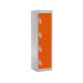 Spectrum School Locker - 4 Compartment - Chilli Pepper Orange Doors - H.1235 W.300 D.450