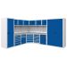  Modular Workshop Corner Kit 2 - H.2000 D.650 - Laminate Worktop - Blue Fronts 