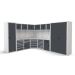  Modular Workshop Corner Kit 2 - H.2000 D.650 - Laminate Worktop - Dark Grey Fronts 
