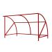 Dudley Cycle Shelter without Perspex Panels - Galvanised & Powder Coated Red - H.2230 W.2000 D.2150