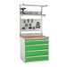 System Tek Kit 3 - 900mm Wide - Solid Beech Worktop - Green