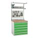 System Tek Kit 4 - 900mm Wide - Solid Beech Worktop - Green