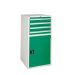 Euroslide 4 Drawer & Cupboard - 4x100mm, 1x710mm - H.1200 W.600 D.650 - Green