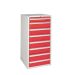 Euroslide 8 Drawer - 1x100mm, 7x150mm - H.1200 W.600 D.750 - Red