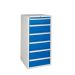 Euroslide 6 Drawer - 1x150mm, 5x200mm - H.1200 W.600 D.650 - Dark Blue