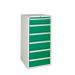 Euroslide 6 Drawer - 1x150mm, 5x200mm - H.1200 W.600 D.750 - Green