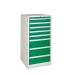 Euroslide 8 Drawer - 5x100mm, 3x200mm - H.1200 W.600 D.650 - Green