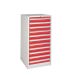 Euroslide 11 Drawer - 11x100mm - H.1200 W.600 D.750 - Red
