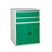 Euroslide 2 Drawer & Cupboard - 2x100, 1x170mm - H.1200 W.900 D.750 - Green