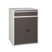 Euroslide 1 Drawer & Cupboard - 1x200mm, 1x910mm - H.1200 W.900 D.650 - Dark Grey
