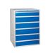 Euroslide 6 Drawer - 1x150mm, 5x200mm - H.1200 W.900 D.750 - Dark Blue