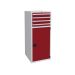  Euroslide 4 Drawer & Cupboard - 4x100mm, 1x1110mm - H.1500 W.600 D.650 - Red