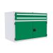  Euroslide 2 Drawer & Cupboard - 2x100mm, 1x500mm - H.825 W.1200 D.650 - Green