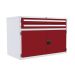  Euroslide 2 Drawer & Cupboard - 2x100mm, 1x500mm - H.825 W.1200 D.650 - Red