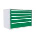  Euroslide 5 Drawer - 1x100mm, 2x125mm, 1x150mm, 1x250mm - H.825 W.1200 D.650 - Green