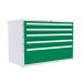  Euroslide 5 Drawer - 2x100mm, 2x125mm, 1x300mm - H.825 W.1200 D.650 - Green