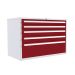  Euroslide 5 Drawer - 2x100mm, 2x125mm, 1x300mm - H.825 W.1200 D.650 - Red