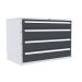  Euroslide 4 Drawer - 1x150mm, 3x200mm - H.825 W.1200 D.650 - Dark Grey