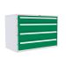  Euroslide 4 Drawer - 1x150mm, 3x200mm - H.825 W.1200 D.650 - Green