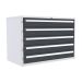  Euroslide 5 Drawer - 5x150mm - H.825 W.1200 D.650 - Dark Grey 