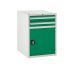 Euroslide 2 Drawer & Cupboard - 2x100mm, 1x500mm - H.825 W.600 D.750 - Green