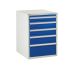 Euroslide 5 Drawer - 1x100mm, 2x125mm, 1x150mm, 1x250mm - H.825 W.600 D.750 - Dark Blue