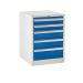 Euroslide 5 Drawer - 2x100mm, 2x150mm, 1x200mm - H.825 W.600 D.750 - Dark Blue