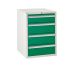 Euroslide 4 Drawer - 1x150mm, 3x200mm - H.825 W.600 D.750 - Green