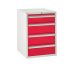 Euroslide 4 Drawer - 1x150mm, 3x200mm - H.825 W.600 D.750 - Red