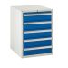 Euroslide 5 Drawer - 5x150mm - H.825 W.600 D.750 - Dark Blue