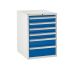 Euroslide 6 Drawer - 4x100mm, 1x150mm, 1x200mm - H.825 W.600 D.750 - Dark Blue