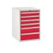Euroslide 6 Drawer - 4x100mm, 1x150mm, 1x200mm - H.825 W.600 D.750 - Red