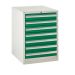 Euroslide 7 Drawer - 7x100mm - H.825 W.600 D.750 - Green