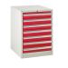 Euroslide 7 Drawer - 7x100mm - H.825 W.600 D.750 - Red