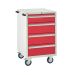 Mobile Euroslide - 980.600.650 - 4 Drawer 1x150mm, 3x200mm -Red