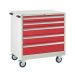 Mobile Euroslide - 980.900.650 - 5 Drawer 2x100mm, 2x150mm, 1x200mm -Red